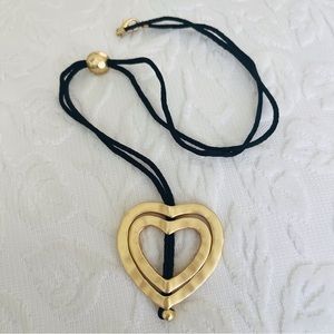 Heart Pendant on Black Cord